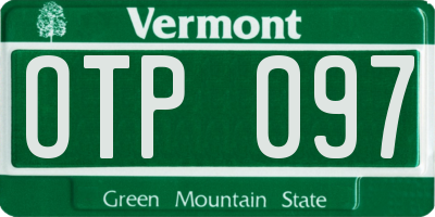 VT license plate OTP097