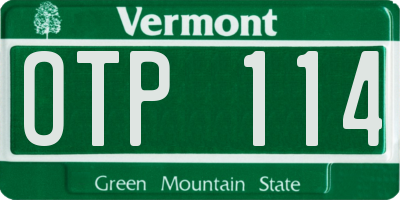 VT license plate OTP114