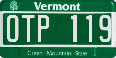 VT license plate OTP119