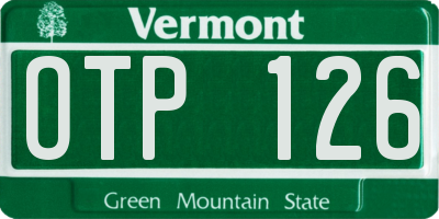 VT license plate OTP126