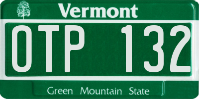 VT license plate OTP132