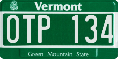 VT license plate OTP134