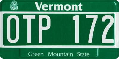 VT license plate OTP172