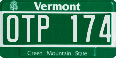 VT license plate OTP174