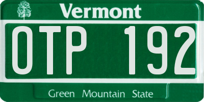 VT license plate OTP192