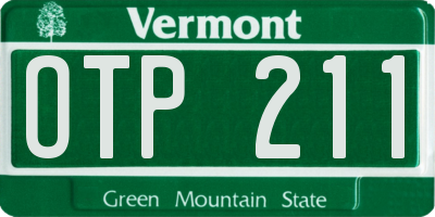VT license plate OTP211