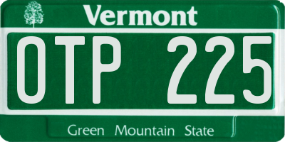 VT license plate OTP225