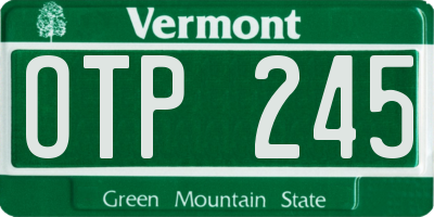 VT license plate OTP245