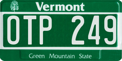 VT license plate OTP249