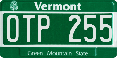 VT license plate OTP255