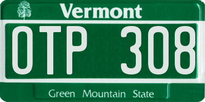 VT license plate OTP308