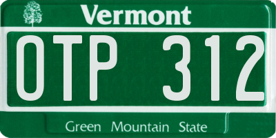 VT license plate OTP312