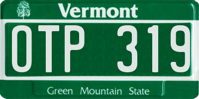 VT license plate OTP319