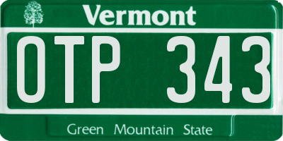 VT license plate OTP343