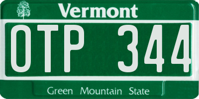 VT license plate OTP344