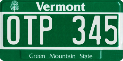 VT license plate OTP345
