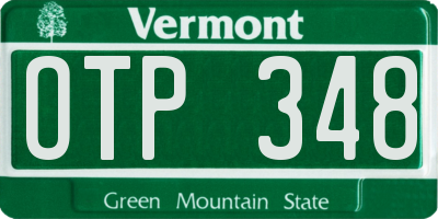 VT license plate OTP348