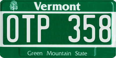 VT license plate OTP358