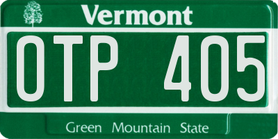VT license plate OTP405