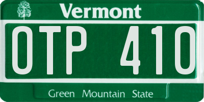 VT license plate OTP410