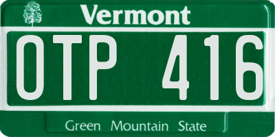VT license plate OTP416