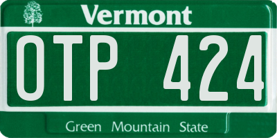 VT license plate OTP424