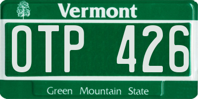 VT license plate OTP426