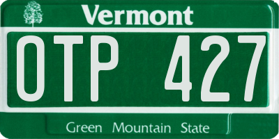 VT license plate OTP427