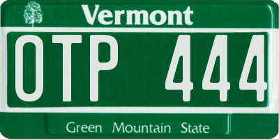 VT license plate OTP444