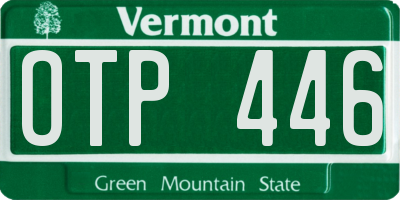 VT license plate OTP446