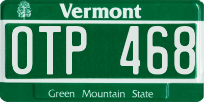 VT license plate OTP468