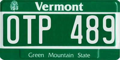 VT license plate OTP489