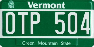 VT license plate OTP504