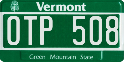 VT license plate OTP508