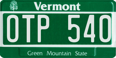 VT license plate OTP540