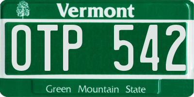 VT license plate OTP542