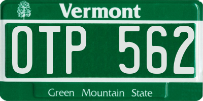 VT license plate OTP562