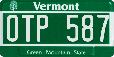 VT license plate OTP587