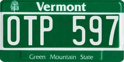 VT license plate OTP597