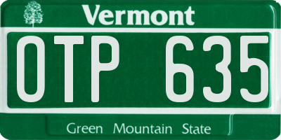 VT license plate OTP635