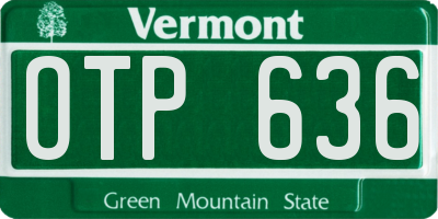 VT license plate OTP636