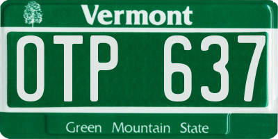 VT license plate OTP637