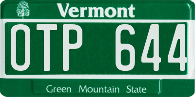 VT license plate OTP644