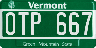 VT license plate OTP667