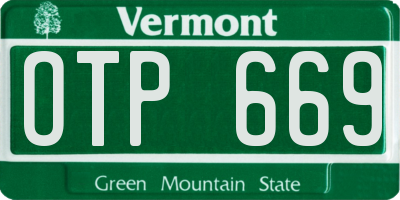 VT license plate OTP669
