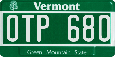VT license plate OTP680