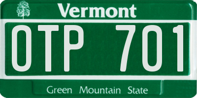 VT license plate OTP701