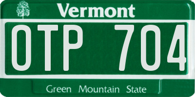 VT license plate OTP704