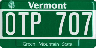 VT license plate OTP707