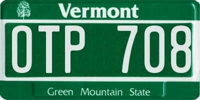 VT license plate OTP708